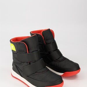 Size 7 Toddler Sorel Kids' Black and Red Winter Boots